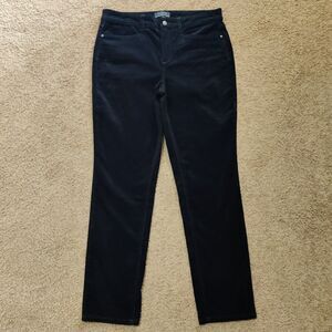 TALBOTS Corduroy Jeans 12P Womens Navy Blue Simply Flattering Pants 34 x 30 New